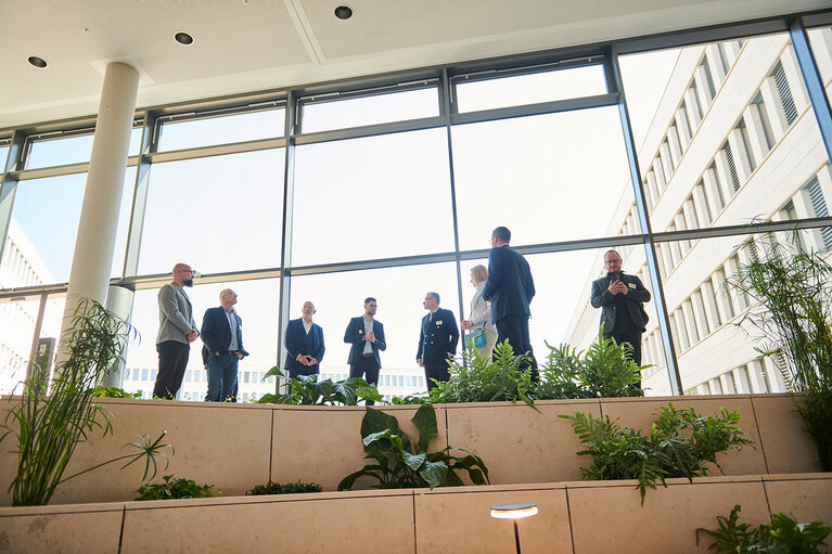 Landschaftstreppe bei der Eröffnungsfeier des neuen Headquaters von Materna, Aufnahme von innen